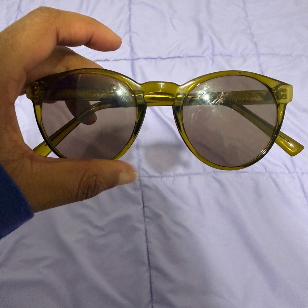 Cat-Eye Green-Yellow Sunglasses